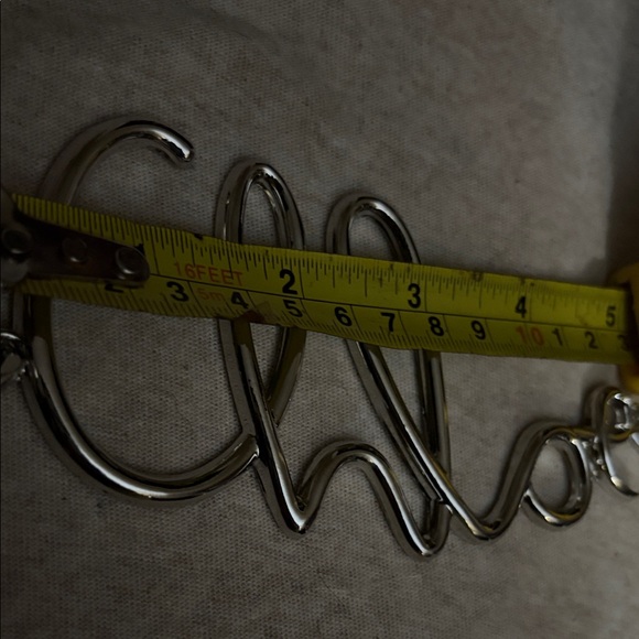 Silver Metal Chain Belt with 5” Chloe Signature - one size - Picture 5 of 5